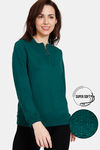 Zivame Soft Terry Fabric Knit Cotton Sweatshirt - Rain Forest — thumbnail 1